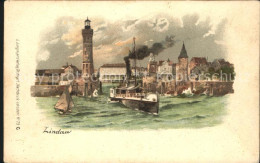 71837967 Lindau Bodensee Hafeneinfahrt Leuchtturm Dampfschiff Lindau - Lindau A. Bodensee