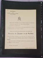 MARIE MARQUISE DU CHASTELER ET DE MOULBAIX / BRUXELLES 1936 - Todesanzeige
