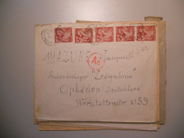 Lettre Avec 5 Timbre Mercure Pour L'Allemagne Camp D'internement Pour étranger - Guerre De 1939-45
