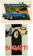 Lot De 2 CP. TRANSPORTS; Automobiles (Cadillac; Bugatti). - Andere & Zonder Classificatie