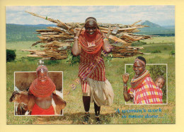 KENYA : Samburu Women. A Woman's Work Is Never Done.... (3 Vues, Animée) (format 17 X 12 Cm)  (voir Scan Recto/verso) - Kenya