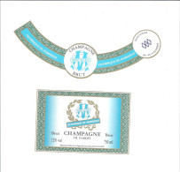 ETIQUETTE  CHAMPAGNE   OLYMPIQUE DE MARSEILLE   PAR  CH GARDET   BRUT   ****   RARE  A  SAISIR  ***** - Champagner