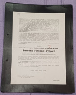 DAME LOUISE BARONNE FERNAND HUARD / CHÂTEAU DE SAINTE-MARIE-SUR-SEMOIS 1951 - Avvisi Di Necrologio