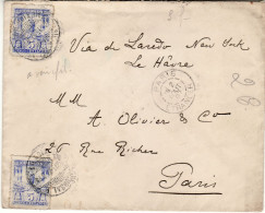MEXICO 1897 LETTER SENT FROM SUCURSAL TO PARIS - Mexiko