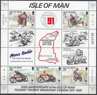 ISLE OF MAN  Block 15, Postfrisch **, 80 Jahre Tourist-Trophy-Bergkurs: Sieger Früherer Rennen, 1991 - Man (Eiland)