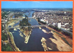 37 TOURS Vue Aerienne Les Ponts Sur La Loire Et Vue Générale Carte Vierge TBE - Tours