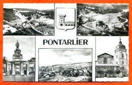 25 PONTARLIER Multivues Blason Carte Vierge TBE - Pontarlier