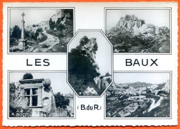 13 LES BAUX  Multivues Provence Pittoresque Dentelée Carte Vierge TBE - Les-Baux-de-Provence