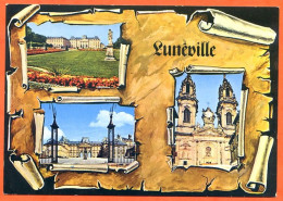 54 LUNEVILLE Multivues Chateau 18° Siècle Le Parc Eglise CIM Carte Vierge TBE - Luneville
