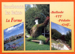 52 BOURBONNE LES BAINS Multivues La Forme Ballade VTT Pédalo Golf Carte Vierge TBE - Bourbonne Les Bains
