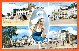 50 SOUVENIR DE COUTAINVILLE  Multivues  Casino , Hotel Plage  , Place De Gaulle , Rue Principale Voy 1964 - Other & Unclassified