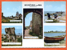 50 REGNEVILLE SUR MER  Multivues  Greves Port Peche Au Lancon  Dentelée 1963 - Other & Unclassified