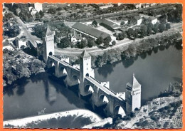 46 CAHORS Vue Aérienne Du Pont Valentré Carte Vierge TBE - Cahors