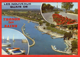 74 THONON LES BAINS Multivues Les Nouveaux Quais Port Léman Carte Vierge TBE - Thonon-les-Bains