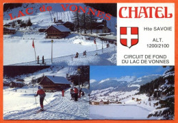 74 CHATEL Circuit Ski Fond Du Lac De Vonnes Skieurs Carte Vierge TBE - Châtel