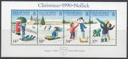 ISLE OF MAN Block 14, Postfrisch **, Weihnachten: Kinderspiele Im Schnee 1990 - Isle Of Man