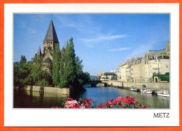 57 METZ Le Temple Protestant Et Les Quais CIM Carte Vierge TBE - Metz