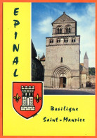 88 EPINAL Basilique Saint Maurice Blason Ville Carte Vierge TBE - Epinal