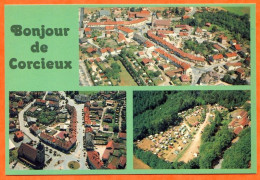 88 CORCIEUX Bonjour De Multivues Aeriennes Vue Générale Camping  Mica Carte Vierge TBE - Corcieux