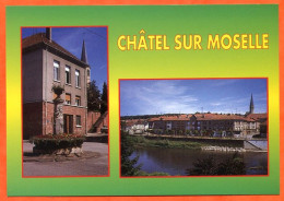 88 CHATEL SUR MOSELLE Multivues Fontaine Et Quai Jean Jaures Carte Vierge TBE - Chatel Sur Moselle