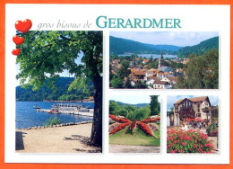 88 GERARDMER Multivues Place Albert Ferry , Lac , Parc , Vue Générale Carte Vierge TBE - Gerardmer