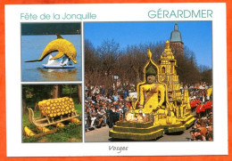 88 GERARDMER Fête Des Jonquilles Multivues 1 Schlitte Dauphin Char Carte Vierge TBE - Gerardmer
