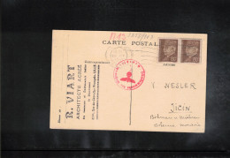 France 1941 Interesting Postcard From Lille To Occupied Czechoslovakia With German Censored Postmark - 1941-42 Pétain