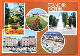 88 EPINAL Multivues Souvenir Cours , Parc Expositions , Places Des Vosges , Place 4 Nations  Carte Vierge TBE - Epinal