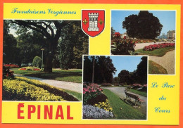 88 EPINAL Multivues Blason Parc Du Cours Fleurs Carte Vierge TBE - Epinal