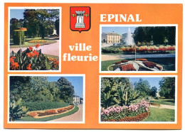 88 EPINAL Multivues Blason Le Cours Ville Fleurie CIM Carte Vierge TBE - Epinal