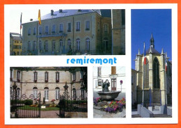 88 REMIREMONT Multivues Eglise Abbatiale , Hotel Ville , Dauphin Carte Vierge TBE - Remiremont