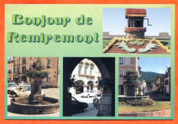 88 REMIREMONT Bonjour De Multivues Fontaines Dauphins Travailleurs Arcades Carte Vierge TBE - Remiremont