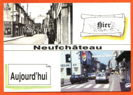 88 NEUFCHATEAU Multivues Rue De France Hier Et Aujourd'hui Carte Vierge TBE - Neufchateau