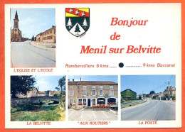 88 MENIL SUR BELVITTE  Bonjour De Multivues Eglise Ecole Poste Aux Routiers Carte Vierge TBE - Other & Unclassified