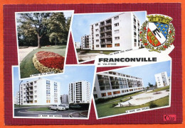 95 FRANCONVILLE Multivues Blason La Mare Des Noues Dentelée CIM Carte Vierge TBE - Franconville