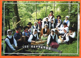 88 Vosges Groupe Folklorique LES HATTATOS 1 Foret Schlitte Bois Bucherons Vieux Metiers Carte Vierge TBE - Kunsthandwerk