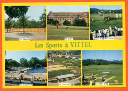 88 VITTEL Multivues 12 Sports Tennis Golf Ball Trap Hippodrome CIM Carte Vierge TBE - Contrexeville