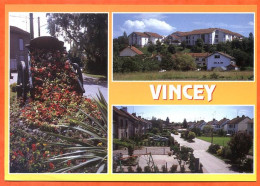88 VINCEY Multivues Cités De La Filature Massif Floral Résidence Du Monsey Carte Vierge TBE - Vincey