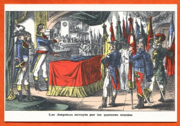 CP Les Drapeaux Envoyés Par Les Quatorze Armées Histoire REVOLUTION FRANCAISE Image Epinal Carte Vierge TBE - Histoire
