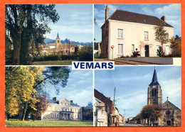 95 VEMARS   Multivues  Vue Generale  Eglise Mairie Chateau Carte Vierge TBE - Sonstige & Ohne Zuordnung