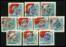 ● ROMANIA 1964 ️֍ SPAZIO ️● P.A. N. 199 / 08 Usati ● NON DENT. ● Serie Completa ● Cat. ? € ️● Lotto N. 820 ● - Used Stamps