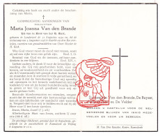 DP Treinramp Botsing - Maria Van Den Brande 24j ° Londerzeel 1930† Kapelle-op-den-Bos 1954 De Buyser Verbeek Raes Velder - Devotion Images