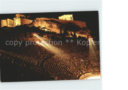 71835104 Athenes Athen Herodes Atticus Odeum Beleuchtet Tempel Antike  - Greece