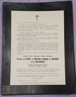 VICOMTE HENRI DE VILLERS DE WAROUX D'AWANS DE BOUILLET ET DE BOVENISTIER / CHÂTEAU DE CONJOUX 1939 - Obituary Notices