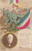 P7-MILITAIRE-Je Fais La Guerre Par Clémenceau FEMME AVEC DRAPEAU SOLDATS - War 1914-18