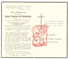 DP Joannes Franciscus Van Cauwenbergh ° Eppegem Zemst 1876 † 1957 X Marie Elisabeth Vertongen // De Crée De Laet - Images Religieuses