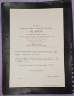 MESSIRE JOSEPH DE SPOT / IXELLES 1952 - Avvisi Di Necrologio
