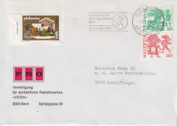Motiv Brief  "Pro Rabattmarken, Bern"  (Vignette Philswiss Schlitteda Engadin)       1985 - Covers & Documents