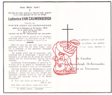 DP Ludovica Van Cauwenbergh ° Eppegem Zemst 1875 † 1954 X Pieter De Kersmaeker // De Crée Vercammen - Images Religieuses