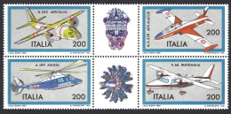 1981 Italia 1555-58 Costruzioni Aeree Blocco Inverso Mnh ** - 1981-90: Mint/hinged
